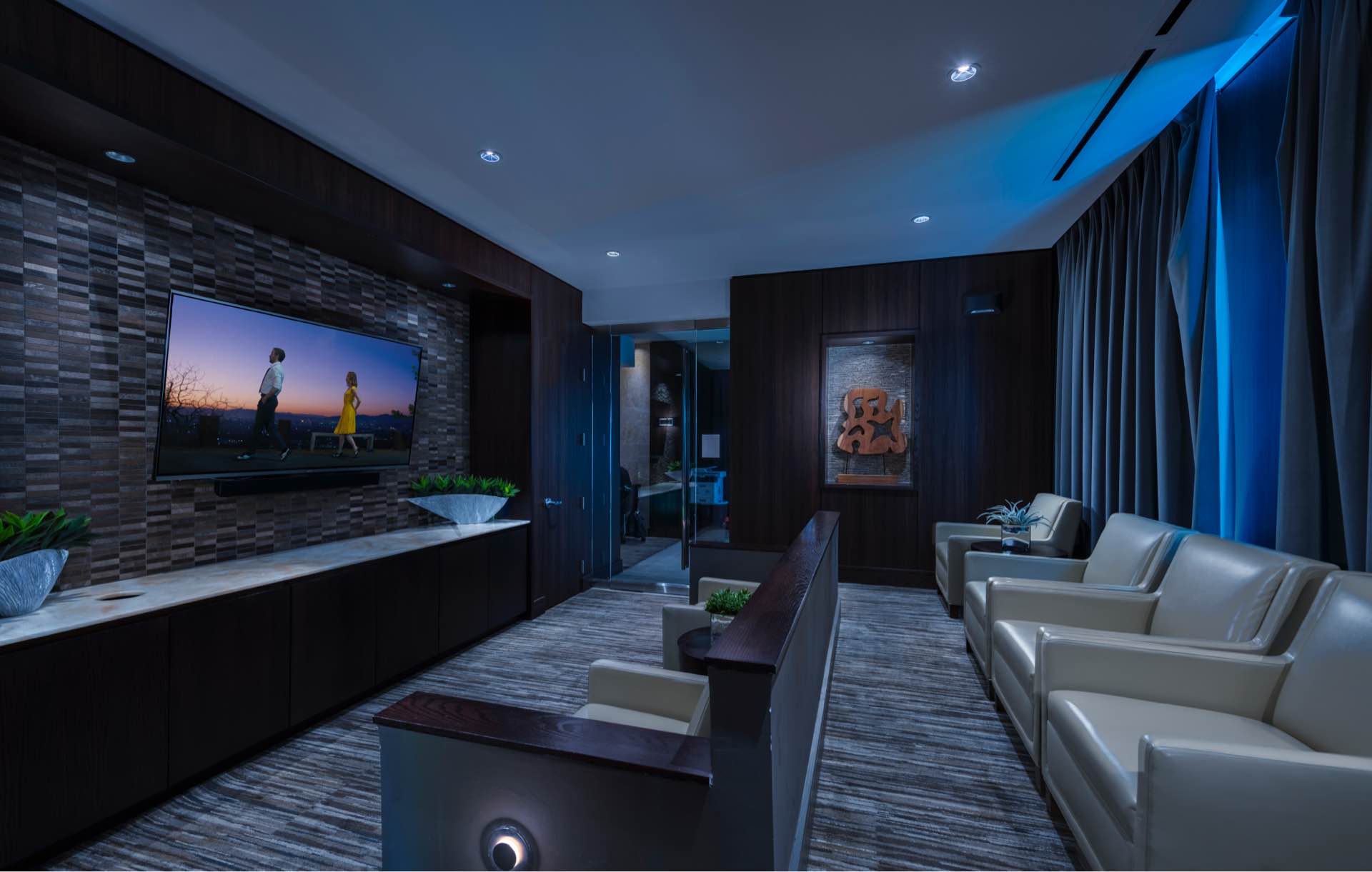 Catch a game or watch a movie in our private media room